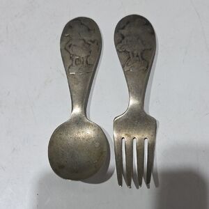 1950s MICKEY AND MINNIE MOUSE CHILDREN'S FLATEWARE SET